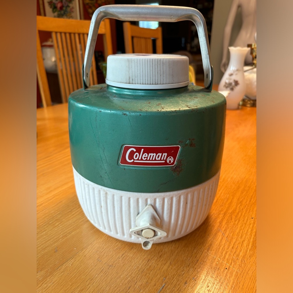 Vintage Coleman Water Jug Cooler (metal exterior/handle)